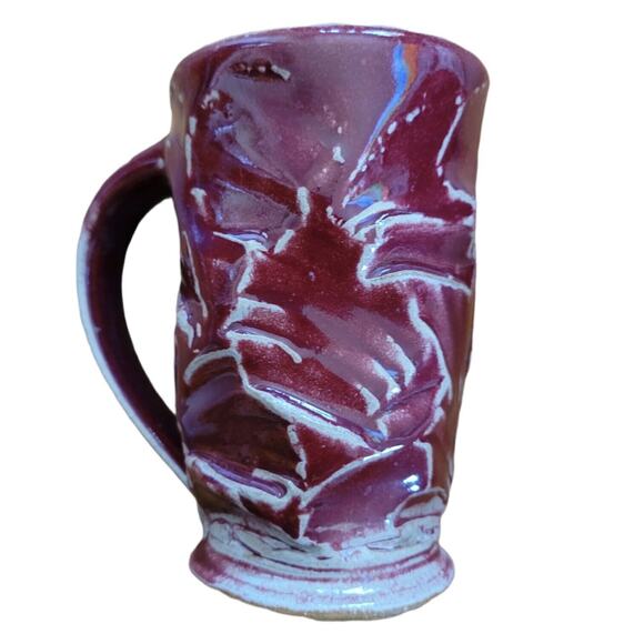 Handmade Ceramic Maroon Coffee Tea Cup Pottery Drinkin Mugs Henry Flanagan - Picture 2 of 10